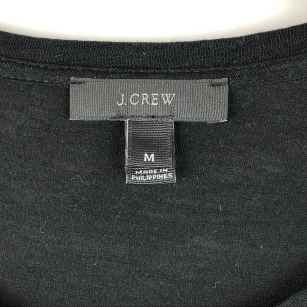 J. Crew Lace Front Long Sleeve T-Shirt | Black - Picture 6 of 9